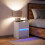 VidaXL vidaXL Bedside Cabinet with LED Lights Bed Side Table White Engineered Wood 5