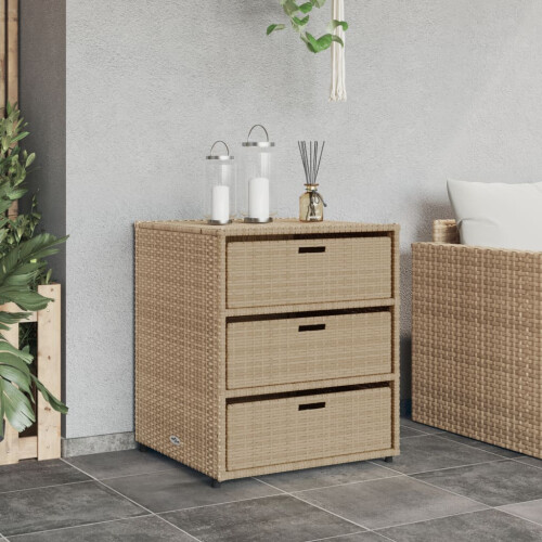 VidaXL vidaXL Gartenschrank Beige 55x59x69 cm Poly Rattan 2