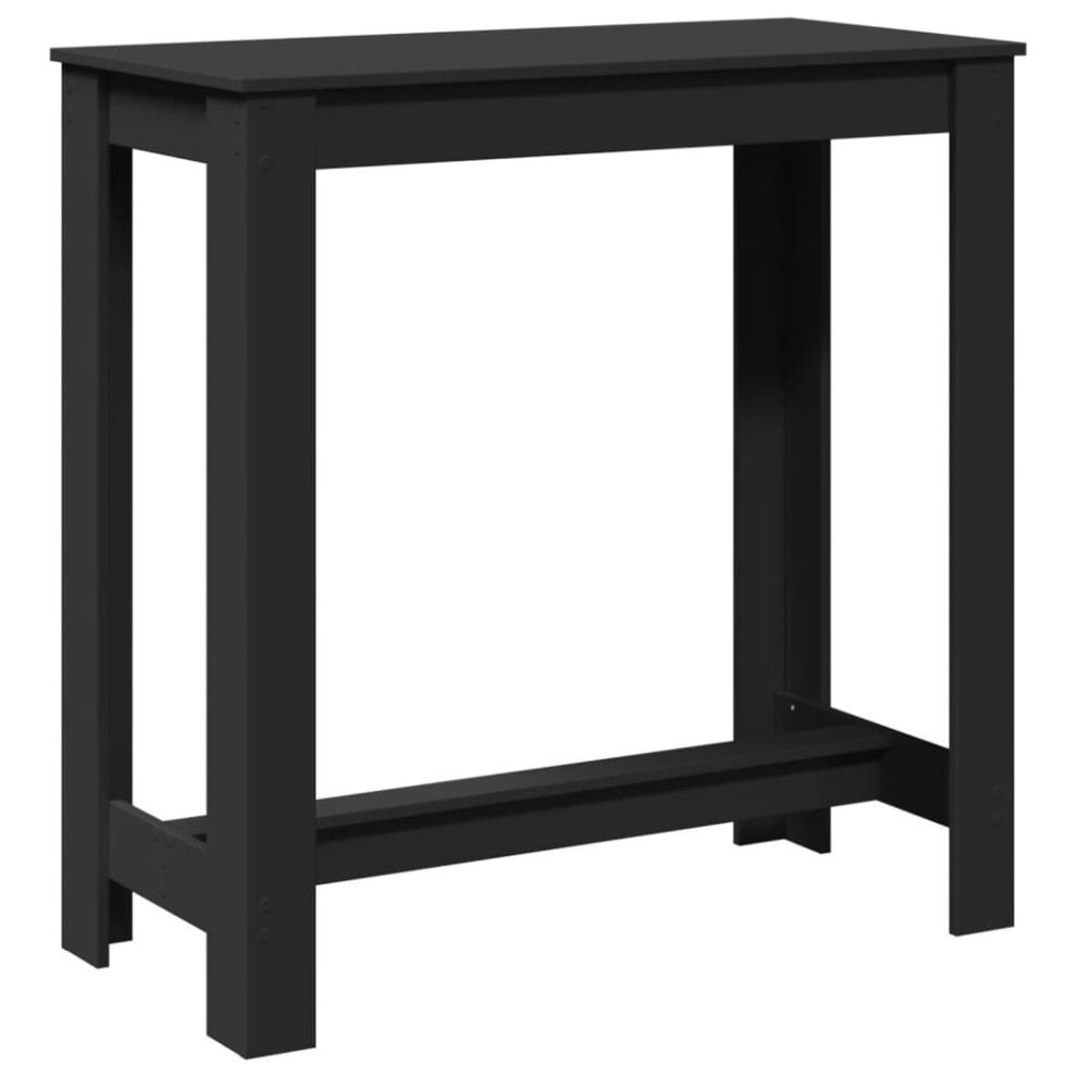 Vidaxl Bar Table Kitchen Counter Table Bistro Table Black Engineered Wood