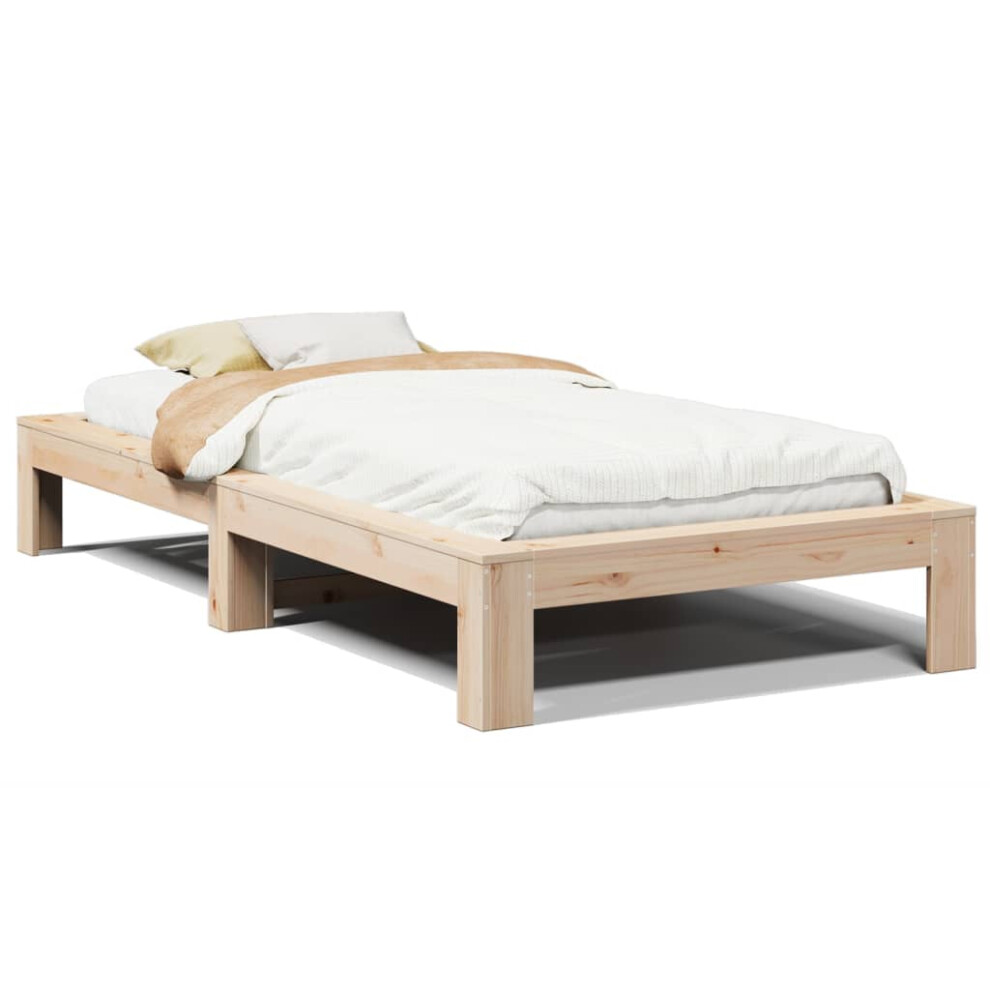 vidaXL Bed Frame without Mattress Bed Base Bedstead 100x200 cm Solid Wood Pine