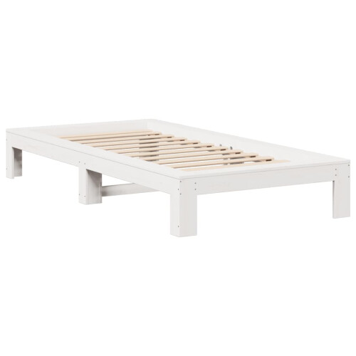 VidaXL vidaXL Bed Frame without Mattress Bed White 90x190 cm Single Solid Wood Pine 2