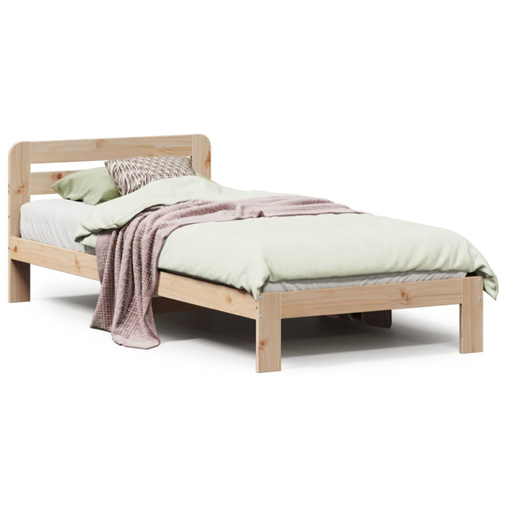 vidaXL Bed Frame without Mattress Bed Base Bedstead 90x200 cm Solid Wood Pine