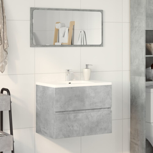 VidaXL vidaXL Bathroom Cabinet Cupboard Vanity Unit Concrete Grey Engineered Wood 2
