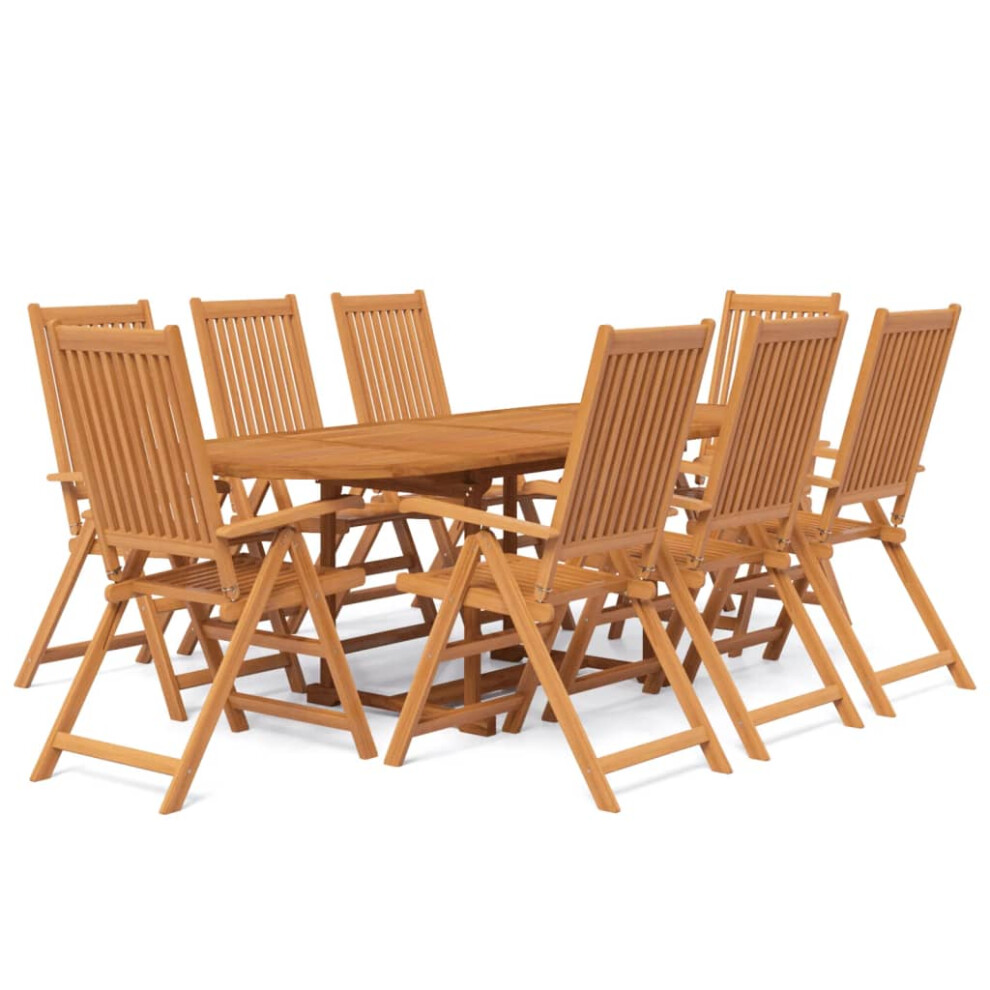 Vidaxl Solid Wood Acacia Garden Dining Set 9 Piece Dinner Table And Chair