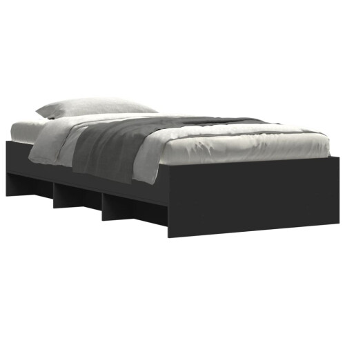 VidaXL vidaXL Bed Frame Home Bed Base Black 75x190 cm Small Single Engineered Wood 2