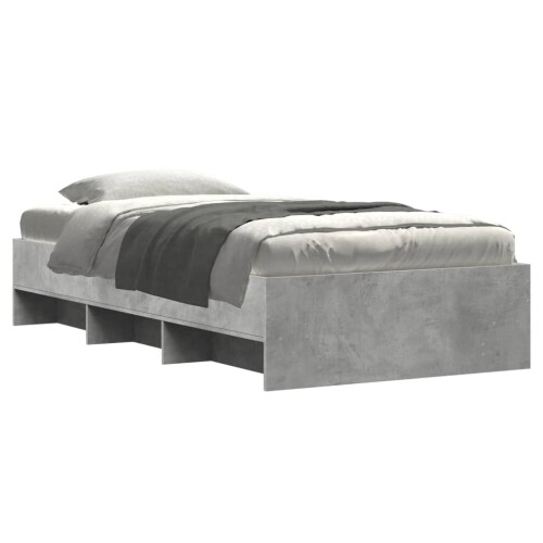 VidaXL vidaXL Bed Frame Bed Concrete Grey 75x190 cm Small Single Engineered Wood 2