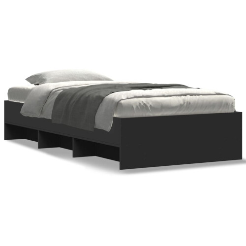 VidaXL vidaXL Bed Frame Home Bed Base Black 75x190 cm Small Single Engineered Wood