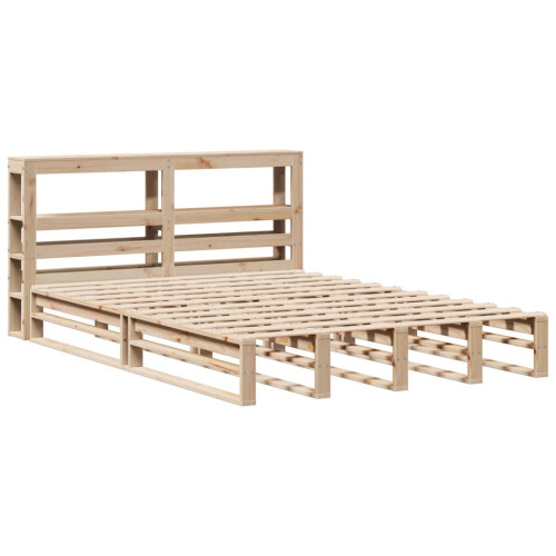 VidaXL vidaXL Bed Frame with Headboard Bed 120x190 cm Small Double Solid Wood Pine 2