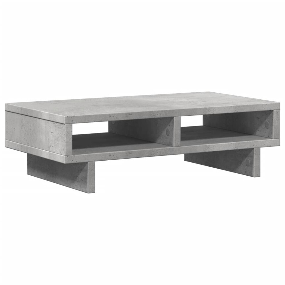Vidaxl Monitor Stand Computer Monitor Riser Concrete Engineered Wood Grey