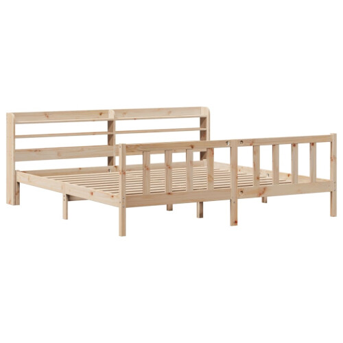 VidaXL vidaXL Bed Frame with Headboard Bed 180x200 cm Super King Solid Wood Pine 2