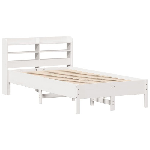 VidaXL vidaXL Bed Frame with Headboard Bed White 90x190 cm Single Solid Wood Pine 2