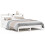 VidaXL vidaXL Bed Frame with Headboard Bed Base White 135x190 cm Solid Wood Pine 1