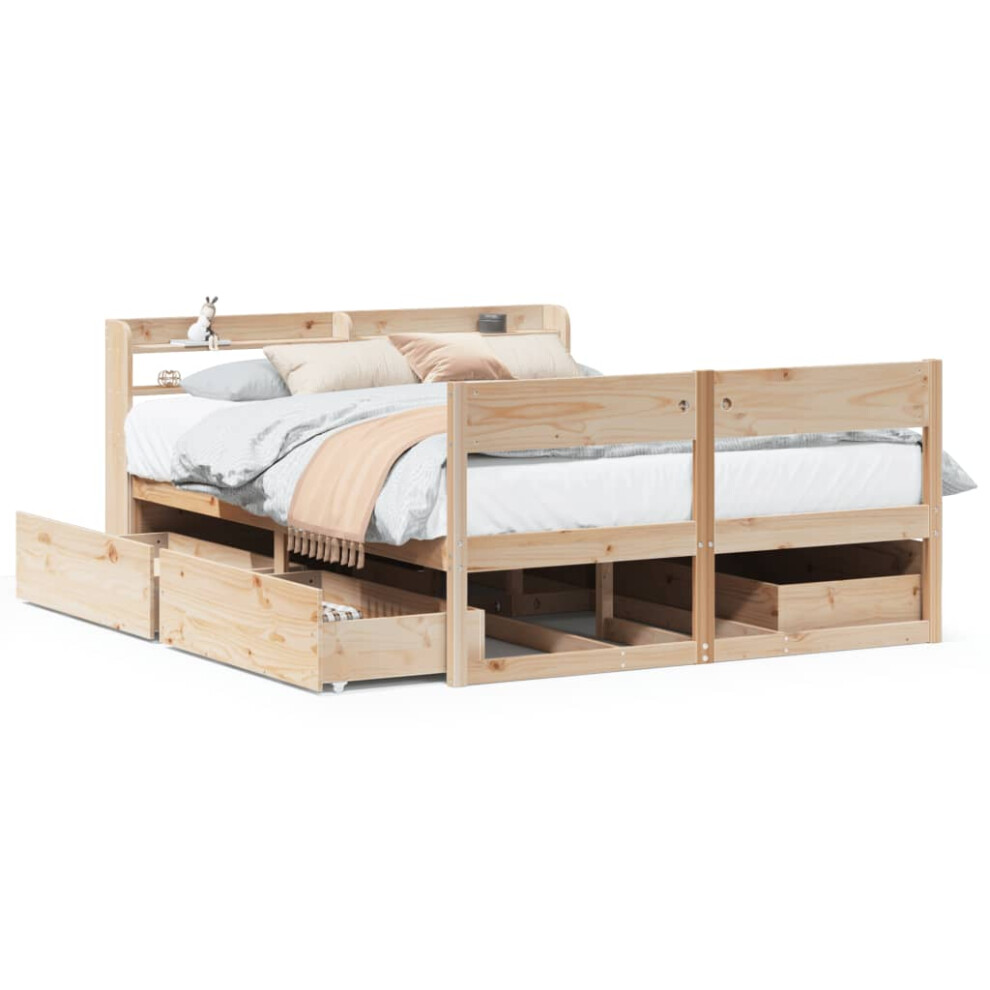 Vidaxl Bed Frame Without Mattress Bed Base Bedstead 160X200 Cm Solid Wood Pine