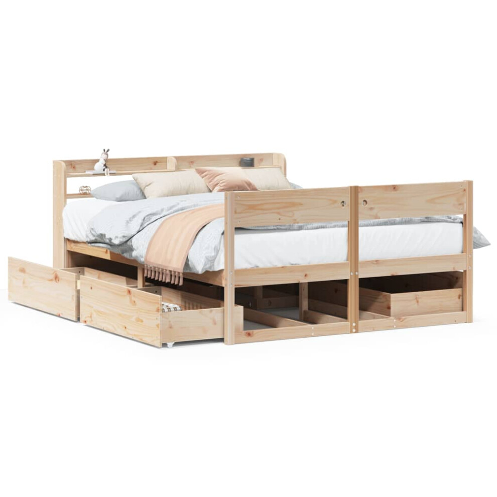 Vidaxl Bed Frame Without Mattress Bed Base Bedstead 120X200 Cm Solid Wood Pine