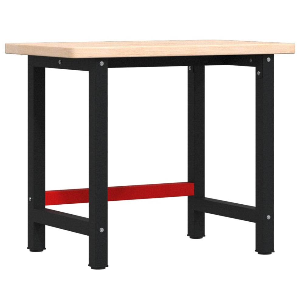 vidaXL Workbench Wooden Work Table Work Bench Tool Solid Wood Oak Rectangular