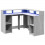 VidaXL vidaXL Desk with LED Lights Writing Working Table Grey Sonoma Engineered Wood 3