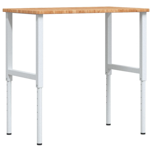 VidaXL vidaXL Workbench Work Table Work Bench Light Brown Solid Wood Oak Rectangular 1