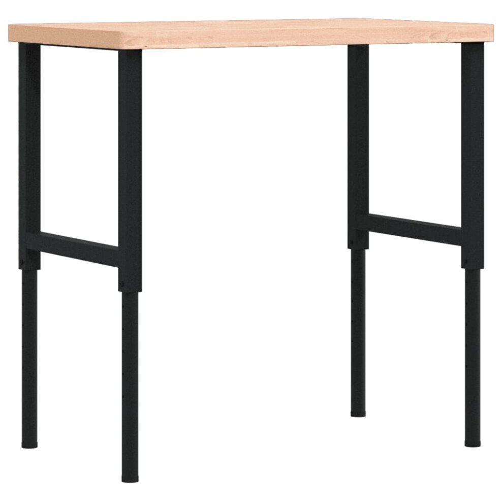 Vidaxl Workbench Wooden Work Table Work Bench Solid Wood Beech Rectangular