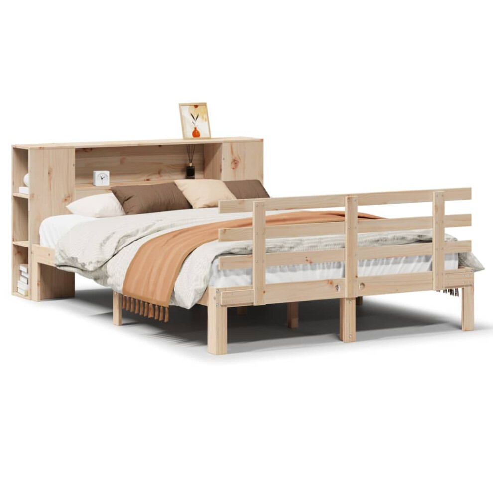Vidaxl Bookcase Bed Without Mattress 150X200 Cm King Size Solid Wood Pine