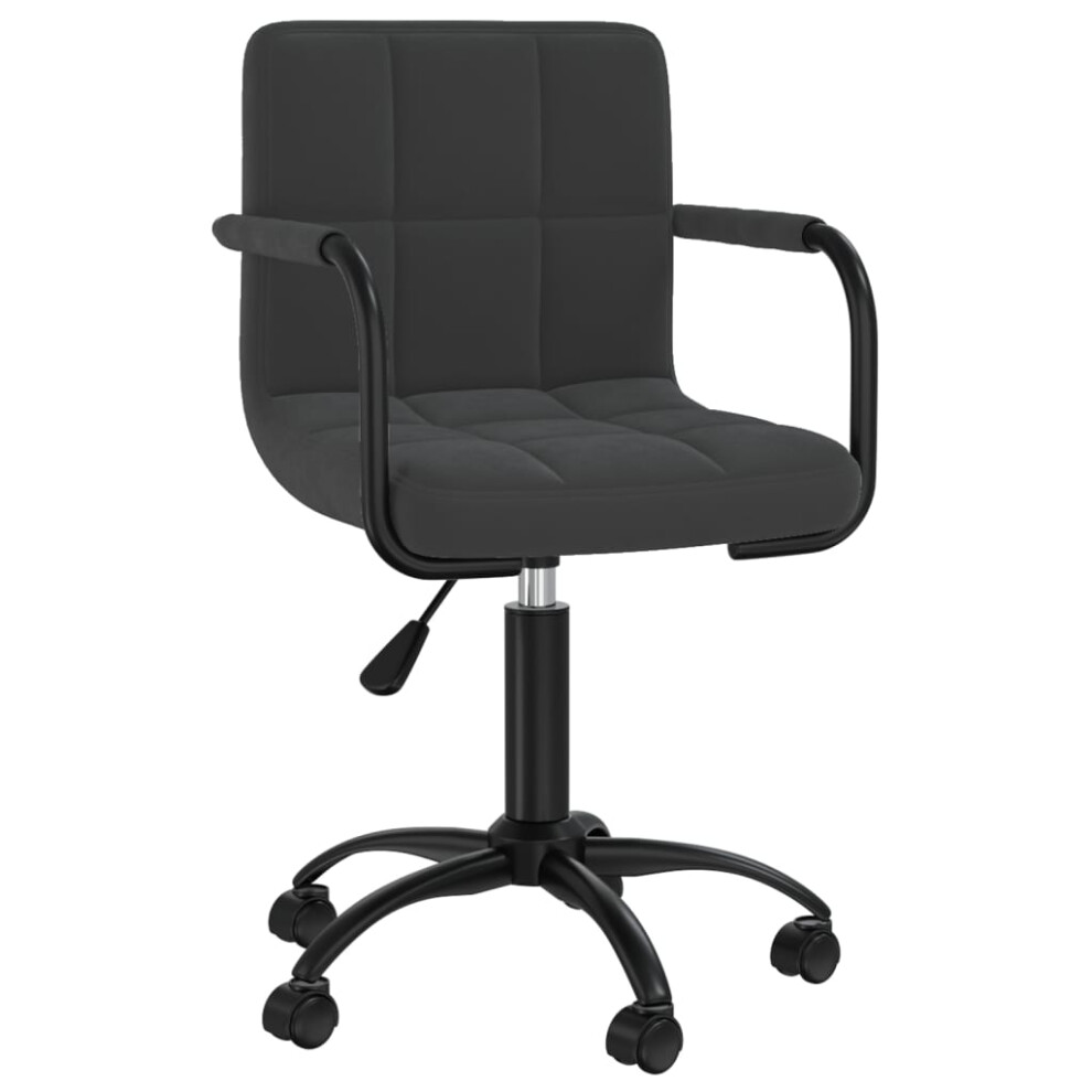 Vidaxl Swivel Office Chair Computer Chair Swivel Stool Desk Chair Velvet Black