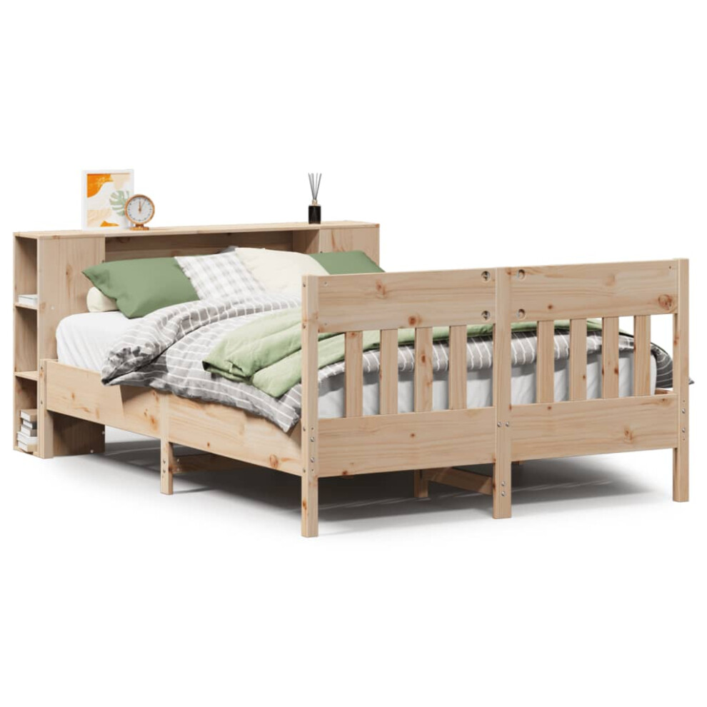 Vidaxl Bookcase Bed Without Mattress 150X200 Cm King Size Solid Wood Pine