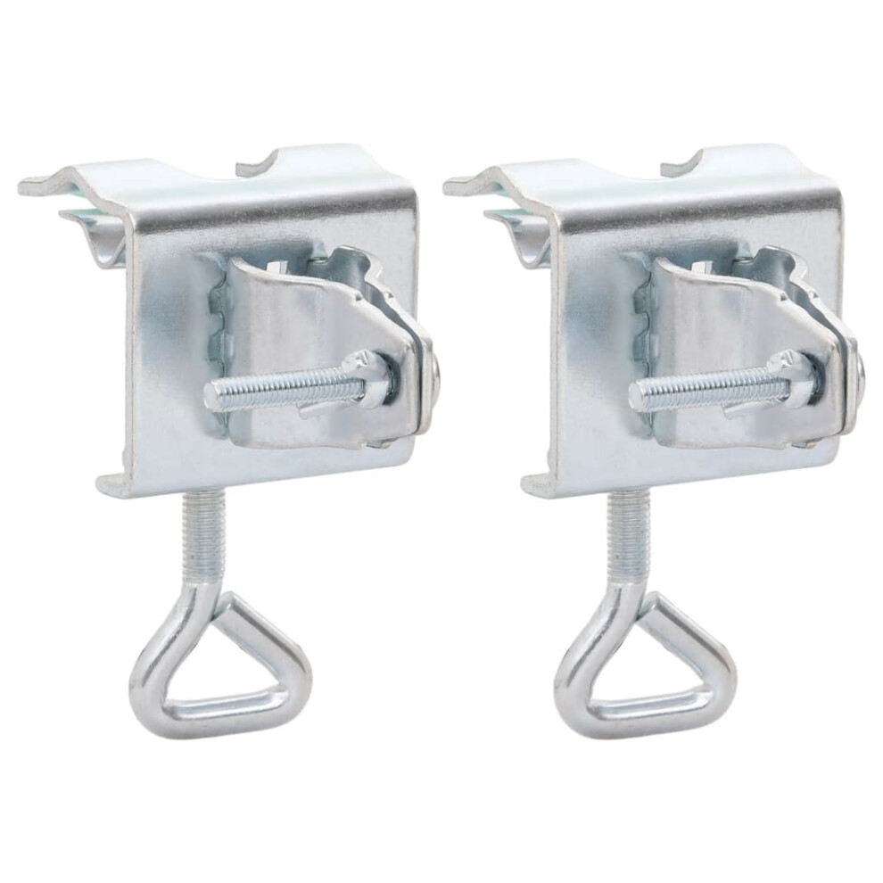 vidaXL Umbrella Clamps for Balcony Umbrella Holder 2pcs 32 mm Galvanised Steel