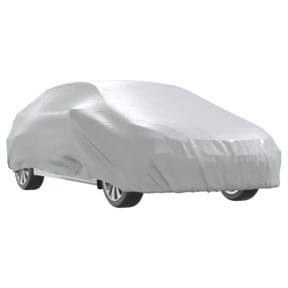 Vidaxl Car Cover For Sedan With Buckle Straps Full Waterproof Cover Silver Xxl