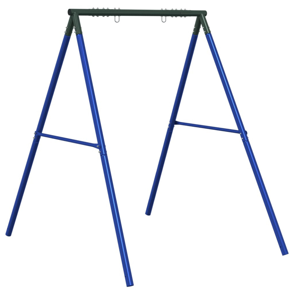 vidaXL Swing Frame for Outdoor with 2 Hanging Hooks Garden Swing Blue Steel