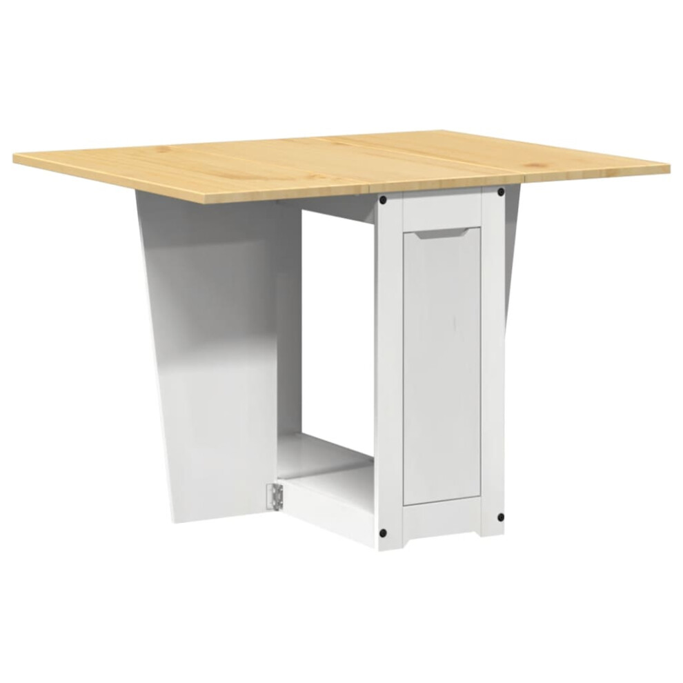 vidaXL Butterfly Dining Table Foldable Dinner Table White Solid Wood Pine