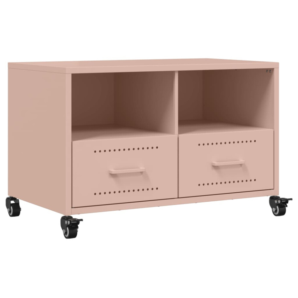 vidaXL TV Cabinet TV Stand TV Unit Entertainment Centre Pink Cold-rolled Steel