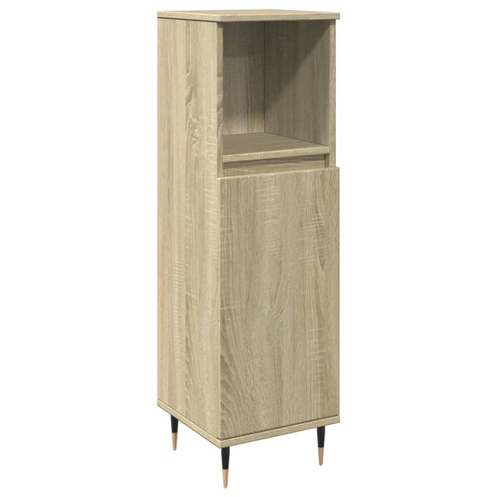 vidaXL Bathroom Cabinet Storage Cabinet Vanity Unit Sonoma Oak Engineered Wood