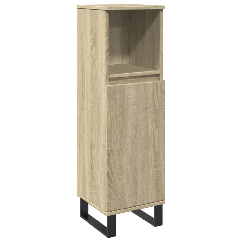 vidaXL Bathroom Cabinet Storage Cabinet Vanity Unit Sonoma Oak Engineered Wood