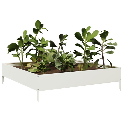 VidaXL vidaXL Hochbeet Weiß 100x100x26 cm Stahl 2