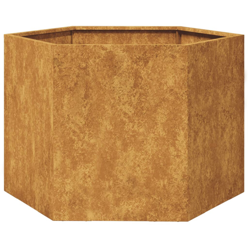 vidaXL Garden Planter Outdoor Flower Pot Planter Pot Hexagon Corten Steel