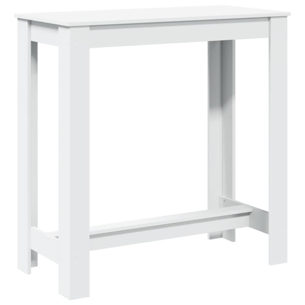 Vidaxl Bar Table Kitchen Counter Table Bistro Table White Engineered Wood