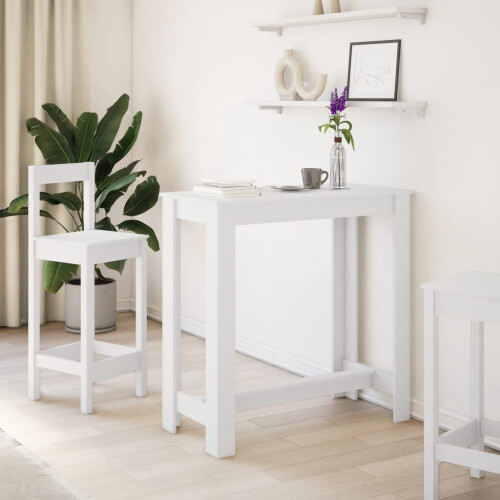 VidaXL vidaXL Bar Table Kitchen Counter Table Bistro Table White Engineered Wood 2