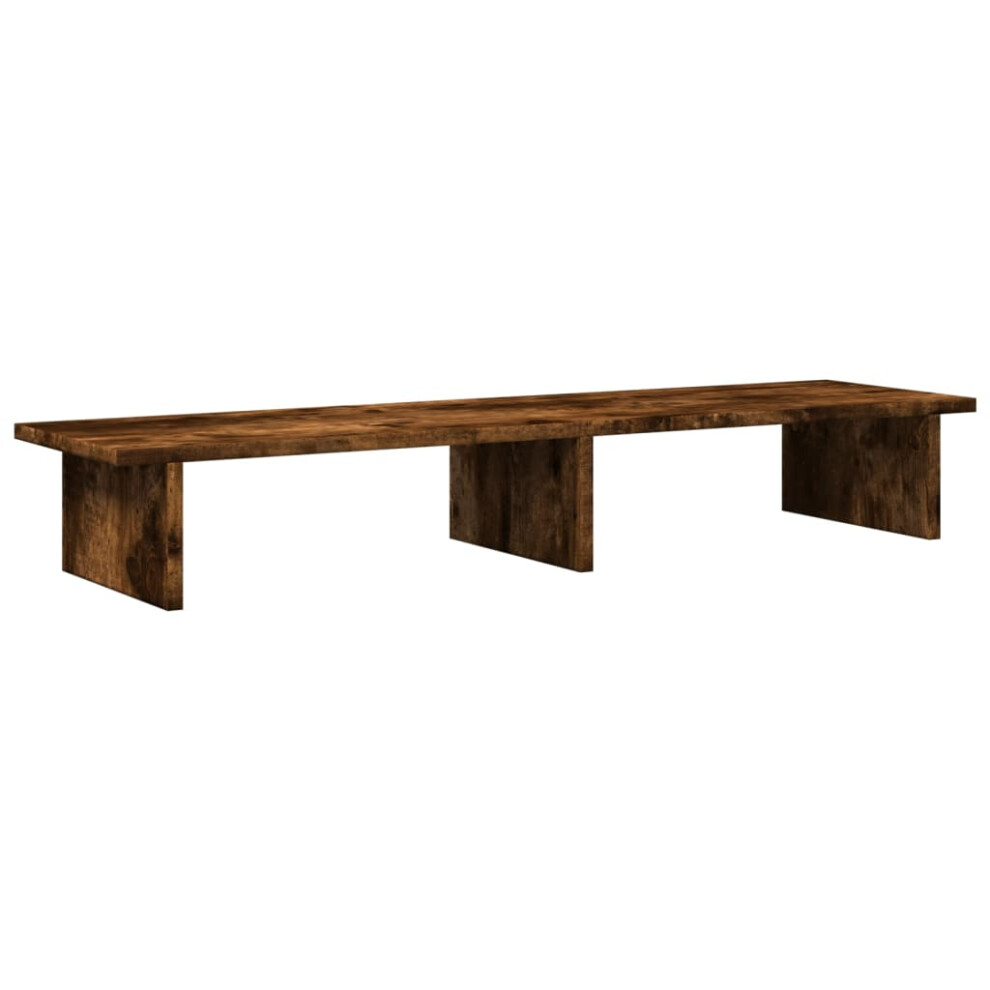 Vidaxl Monitor Stand Computer Stand Display Stand Smoked Oak Engineered Wood
