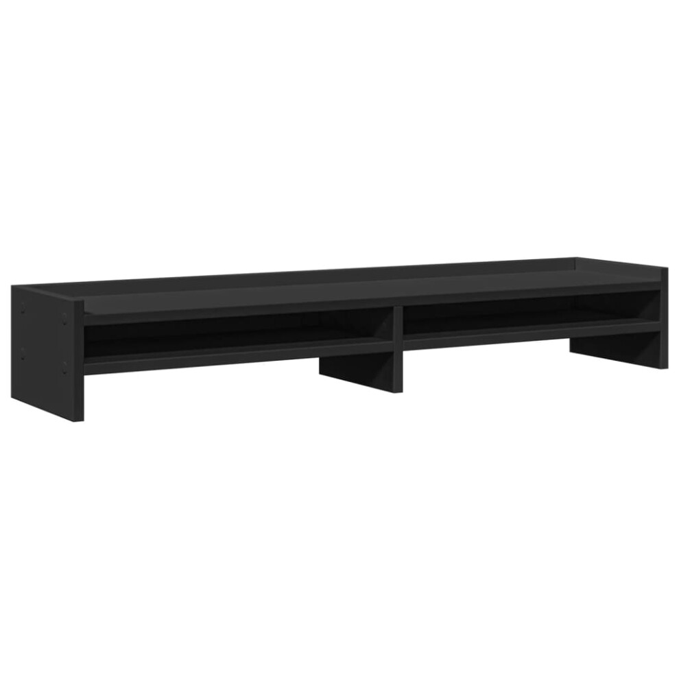 vidaXL Monitor Stand Computer Stand Display Riser Stand Black Engineered Wood