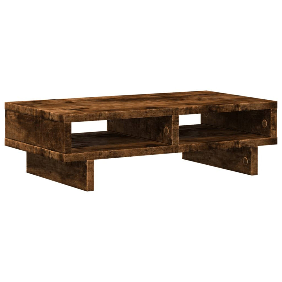 Vidaxl Monitor Stand Computer Stand Display Stand Smoked Oak Engineered Wood