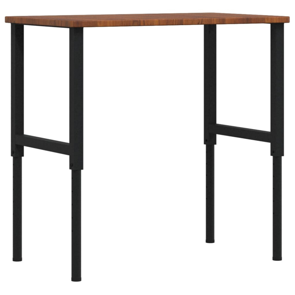 Vidaxl Workbench Work Table Work Bench Solid Wood Oak Rectangular Dark/Brown