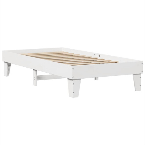 VidaXL vidaXL Bed Frame without Mattress White 75x190 cm Small Single Solid Wood Pine 2