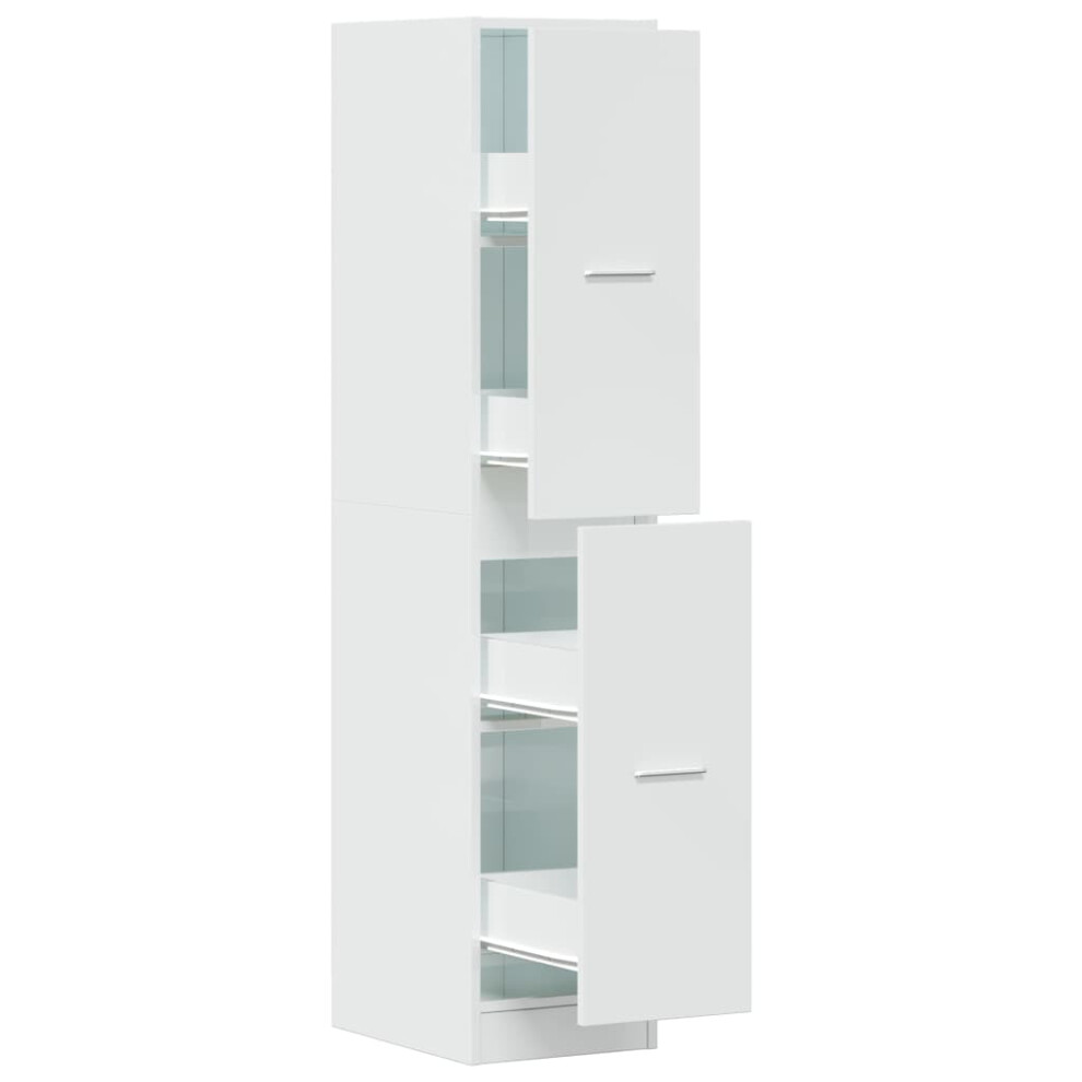 vidaXL Apothecary Cabinet Storage Cabinet High Gloss White Engineered Wood