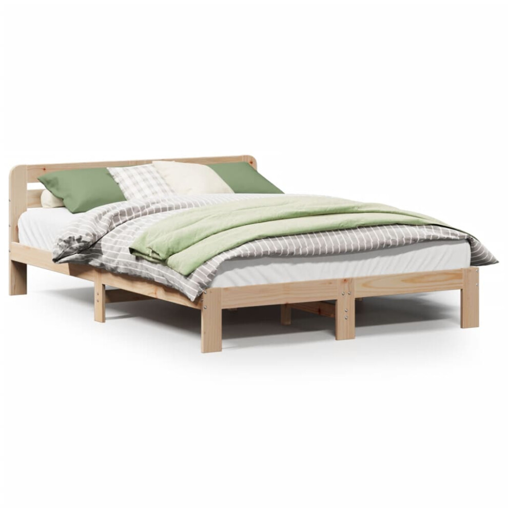 vidaXL Bed Frame without Mattress Bed Base Bedstead 160x200 cm Solid Wood Pine