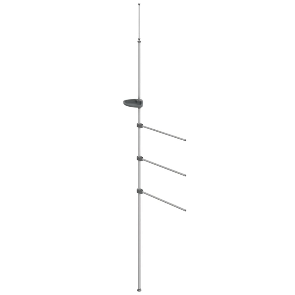 Vidaxl Towel Rail 3-Arm Folding Towel Holder Swivel Wall Towel Rack Aluminium