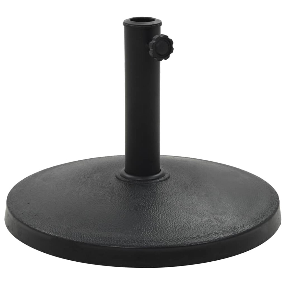 vidaXL Parasol Base Round Polyresin 10kg Black Umbrella Support Stand Holder