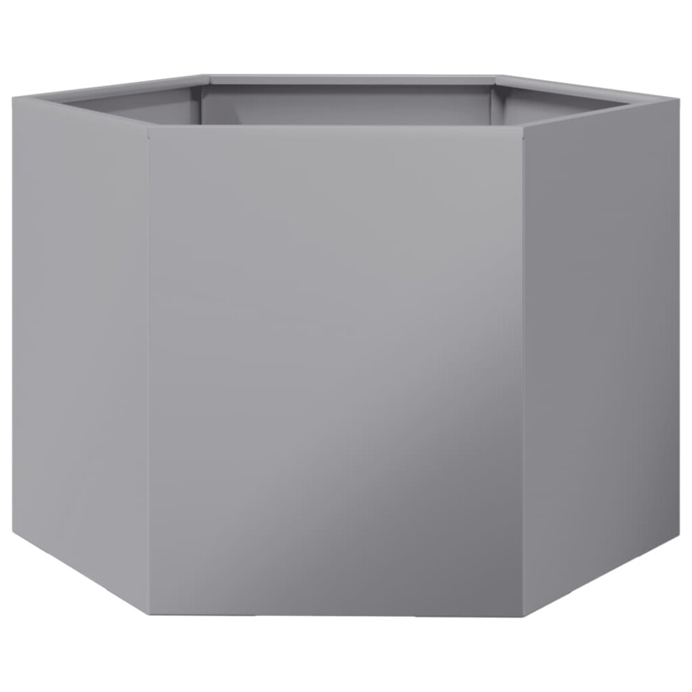 vidaXL Garden Planter Outdoor Flower Pot Planter Pot Hexagon Galvanized Steel