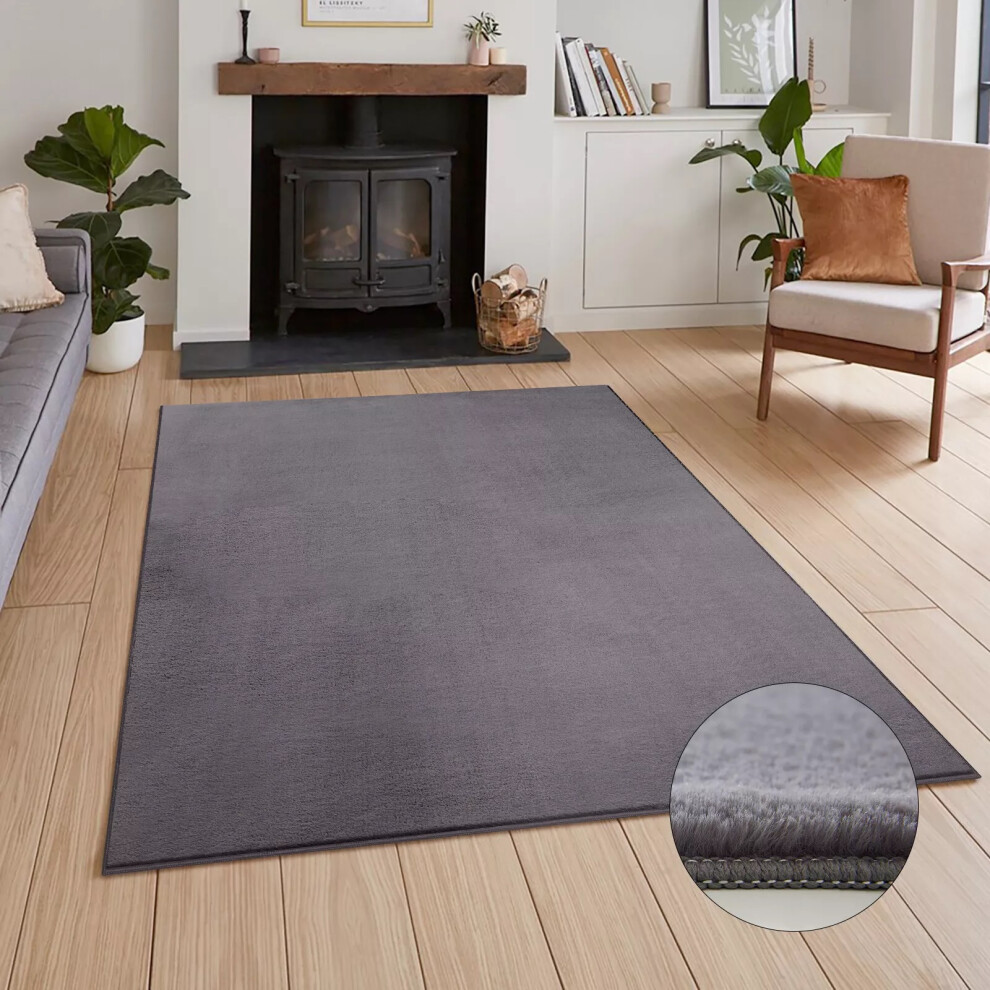 (Grey , 120 x 170 cm) Non Slip Extra Large Rugs Super Soft Luxury Runner Rug