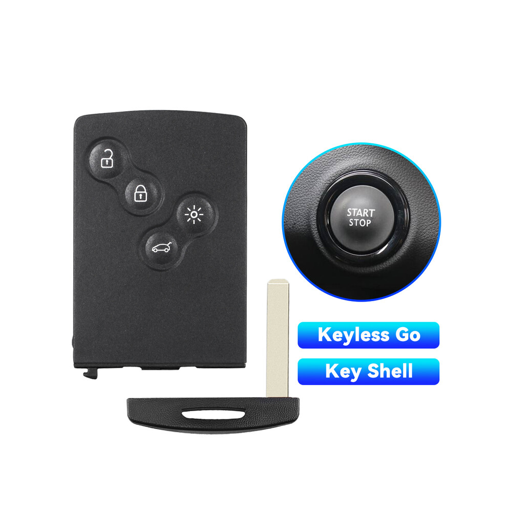 (Model 2 Keyless Go) 2/3/4 Button Smart Card Remote Key Shell Case For Renault Clio Logan Megane 2 3 Scenic Laguna Espace Fluence 8704304402608
