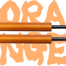 (Orange Carbon Fiber) 2x Rear Window Lift Supports for Cadillac Escalade 2007-2014 Chevrolet Tahoe 2007-2014 GMC Yukon XL 1500 2500 2007-2014