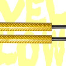 (Yellow Carbon Fiber) 2x Rear Window Lift Supports for Cadillac Escalade 2007-2014 Chevrolet Tahoe 2007-2014 GMC Yukon XL 1500 2500 2007-2014